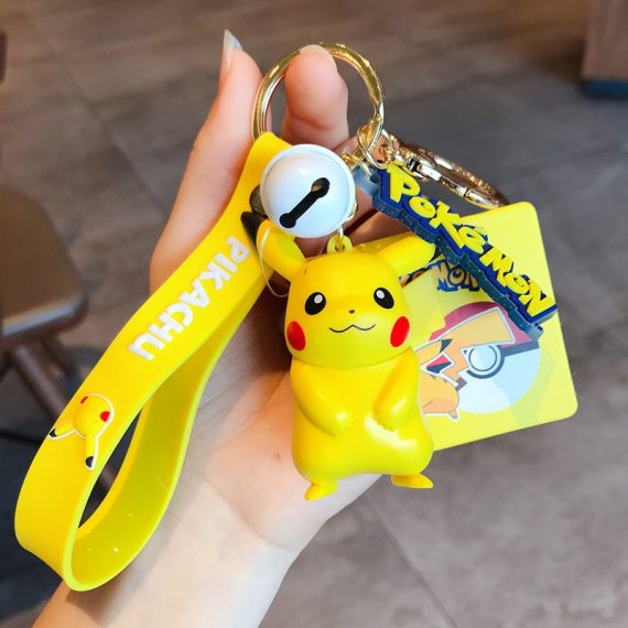 Genuine Pokemon Action Figure Pikachu Keychain Pokémon Keychain Squirtle Psyduck Keychain Model Car Keychain